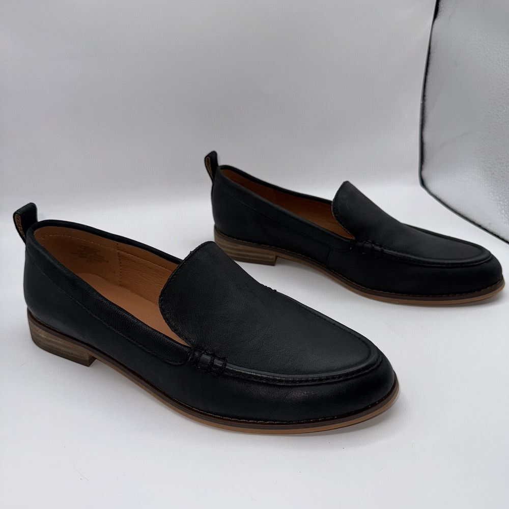 Lucky Brand Black Leather Slip-On Loafers - Picture 2 of 12